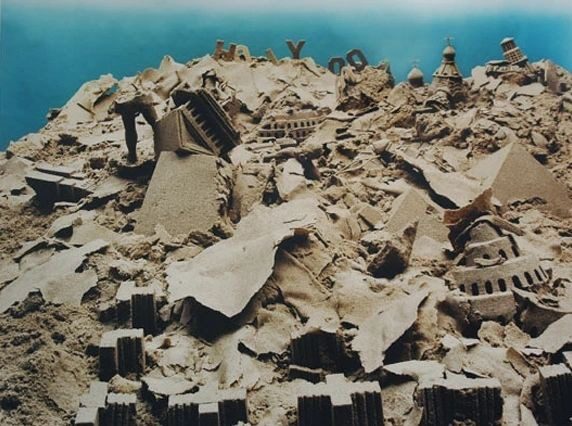 A pile of rubble with many pieces missing.