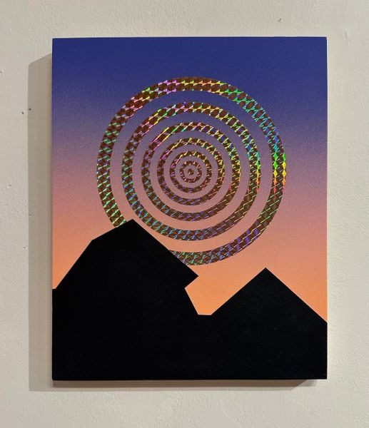 A painting of a spiral in the sky