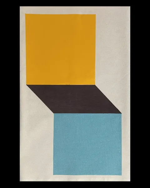 A painting of two different colors on top of each other.