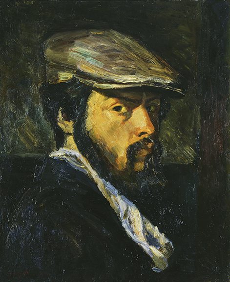 A painting of a man wearing a hat.